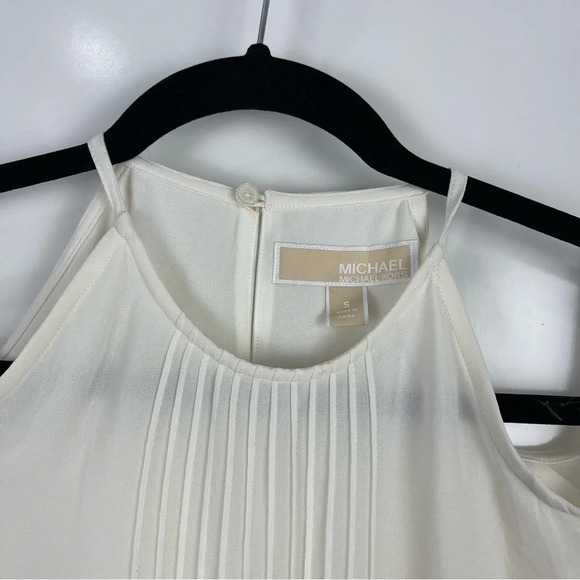 Michael Michael Kors Cold Shoulder Cream Blouse Size Small - Picture 6 of 8
